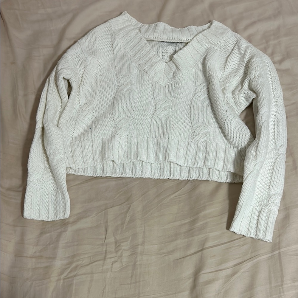 Cozy White Knit Sweater